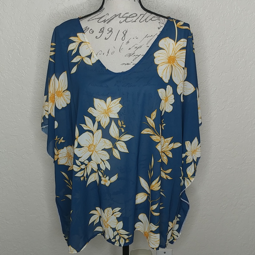 Pixie Girl Sheer Floral Top Size 14/16